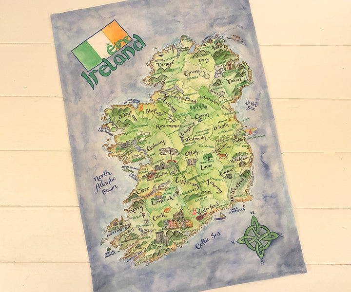 Ireland Map Tea Towel