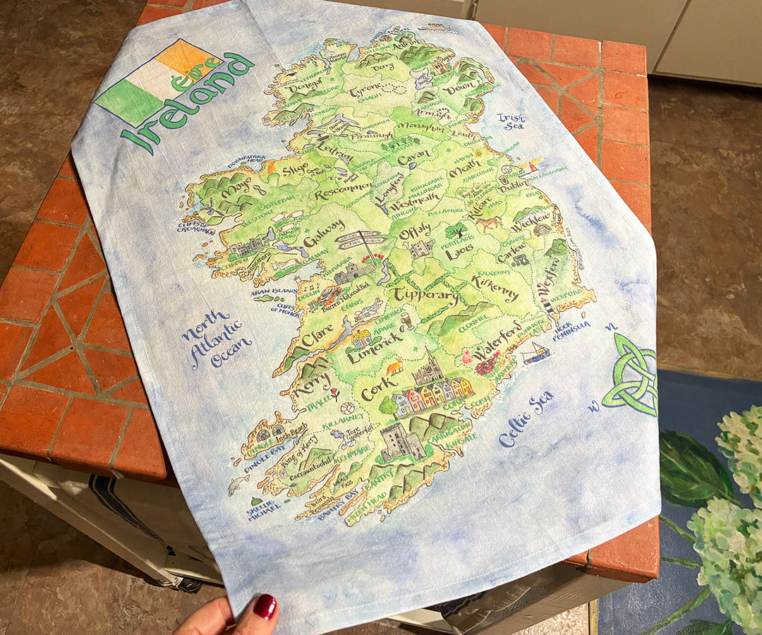 Ireland Map Tea Towel