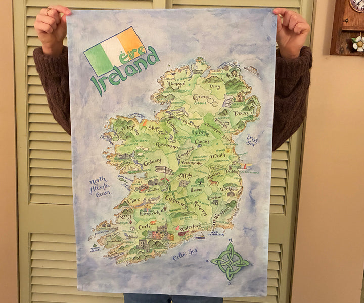Ireland Map Tea Towel