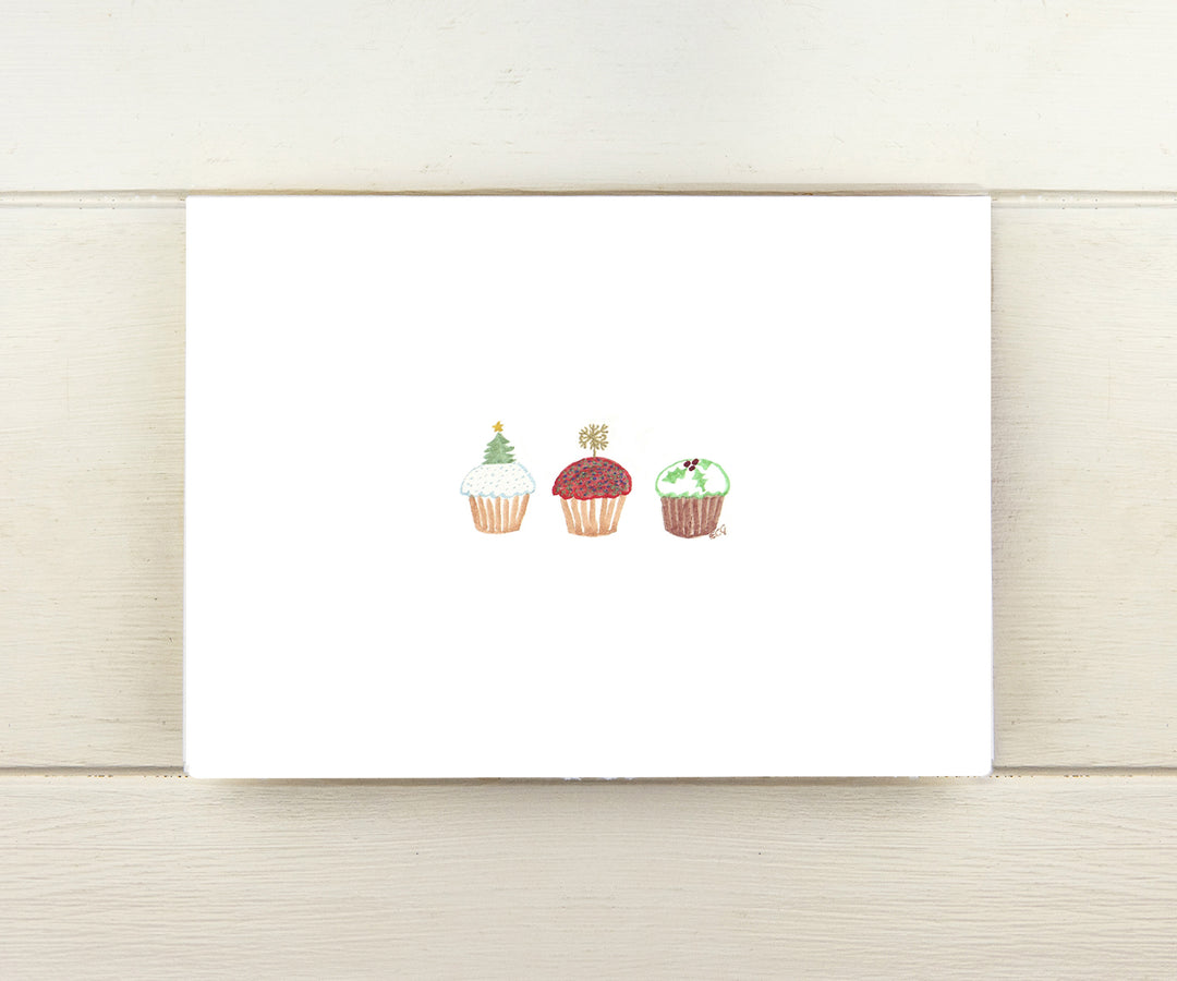 Large Cupcakes Holiday Card
