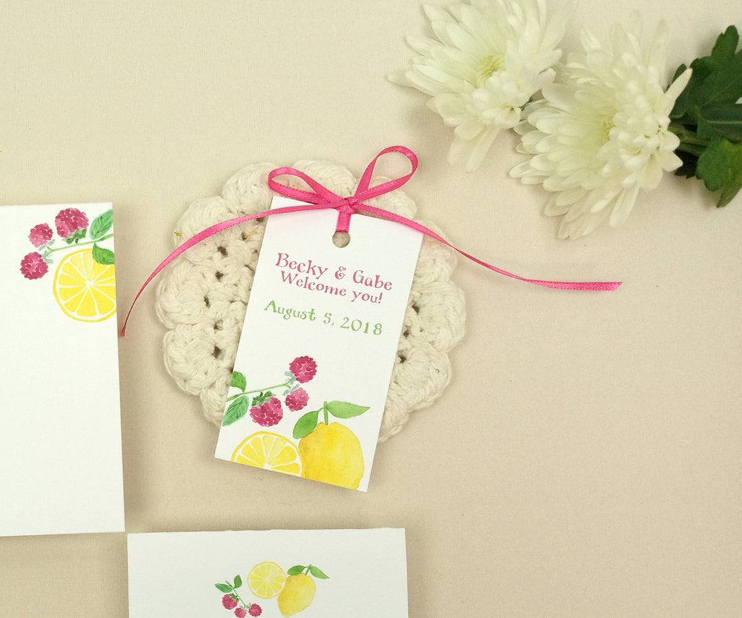 Lemon Raspberry Favor Tags