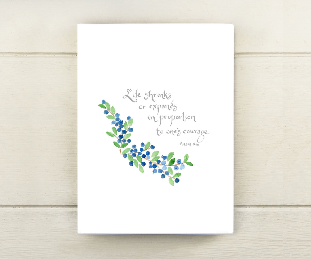 Life Expands Blueberry Quote Card