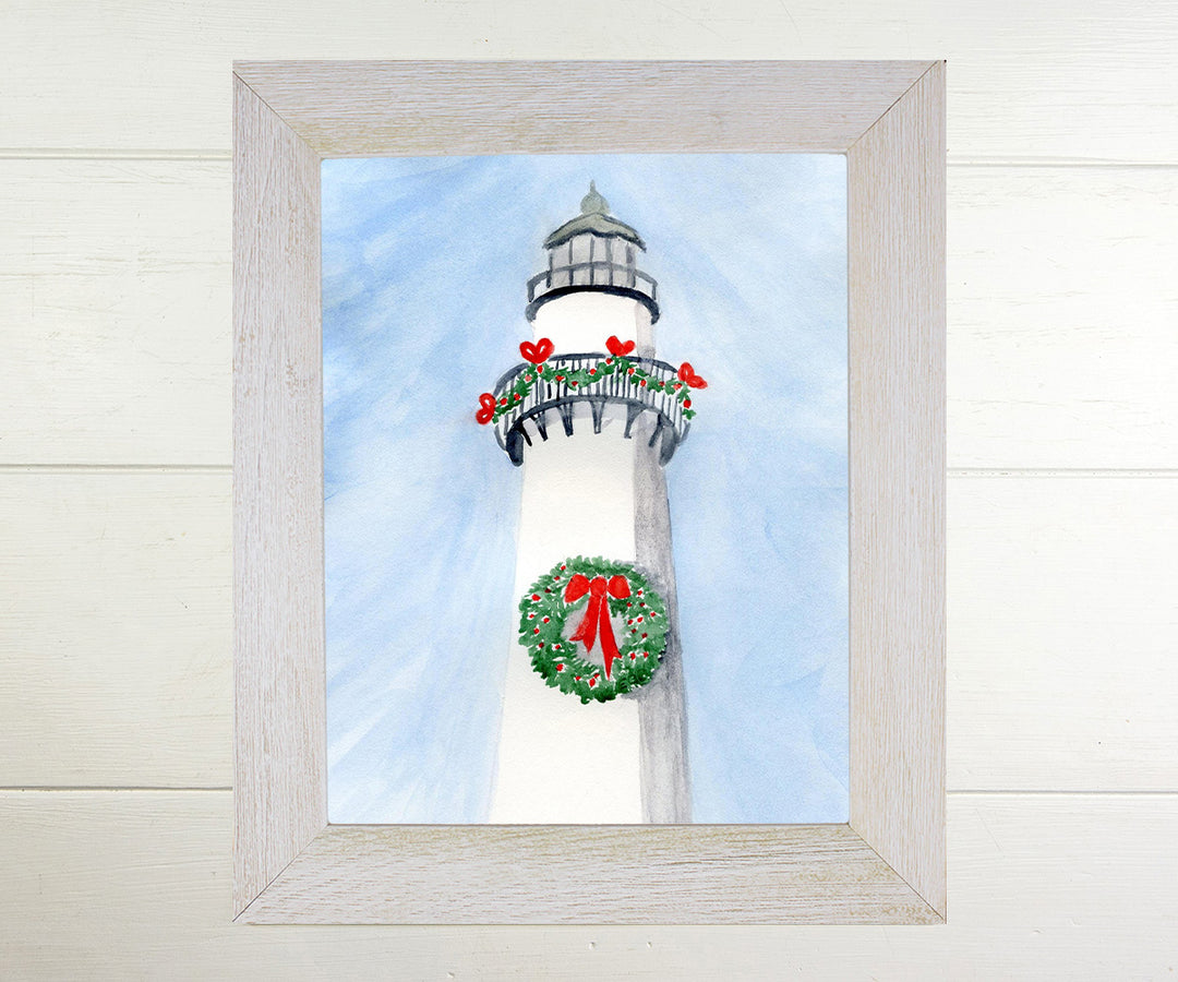 Lighthouse Christmas Print