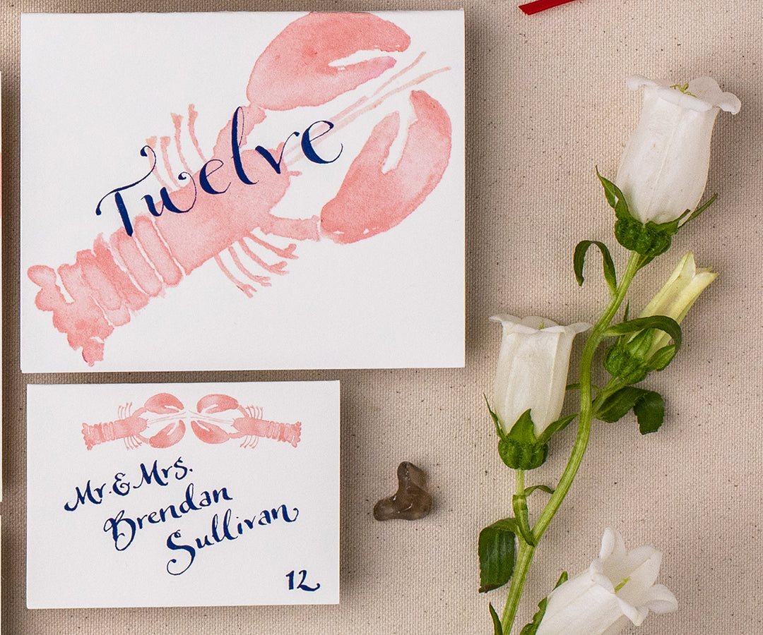 Lobster Hut table number and place card