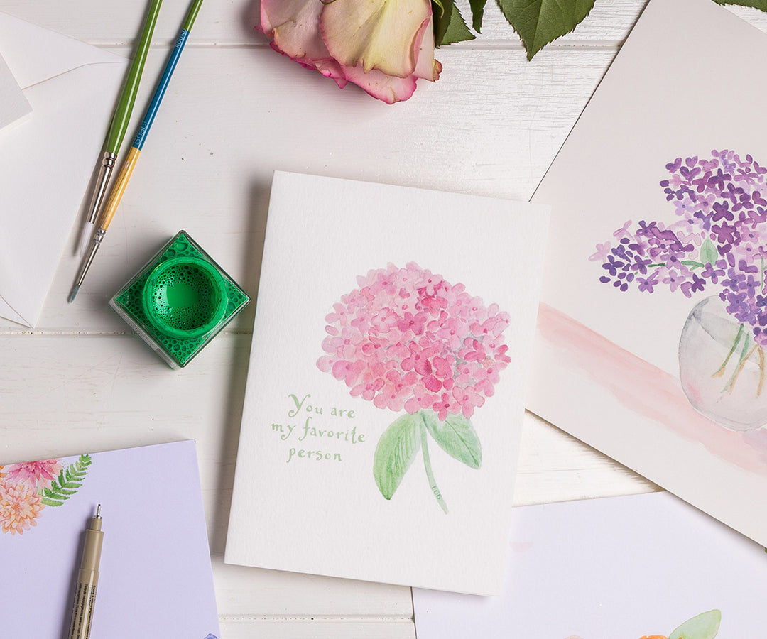 Favorite Person Hydrangea Card