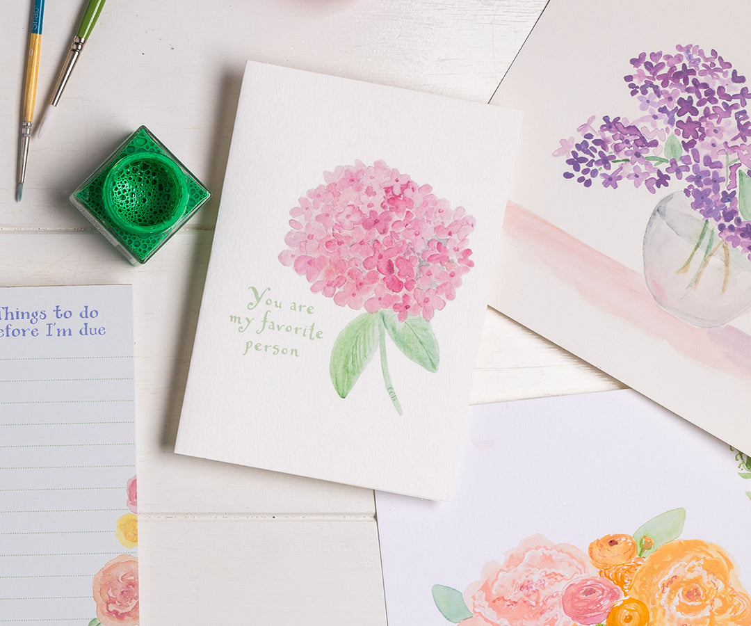 Favorite Person Hydrangea Card