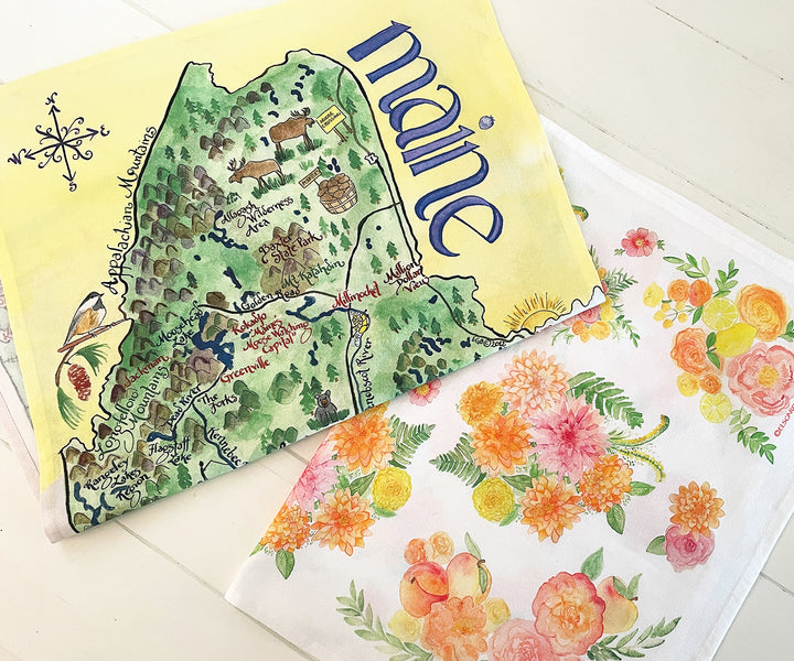 State of Maine Tea Towel