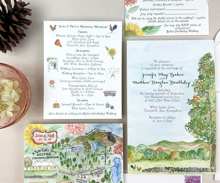 Early Autumn Farm Wedding Invitation