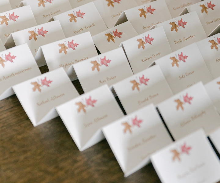 Maple Leaves Place Card Rachel Buckley Photography