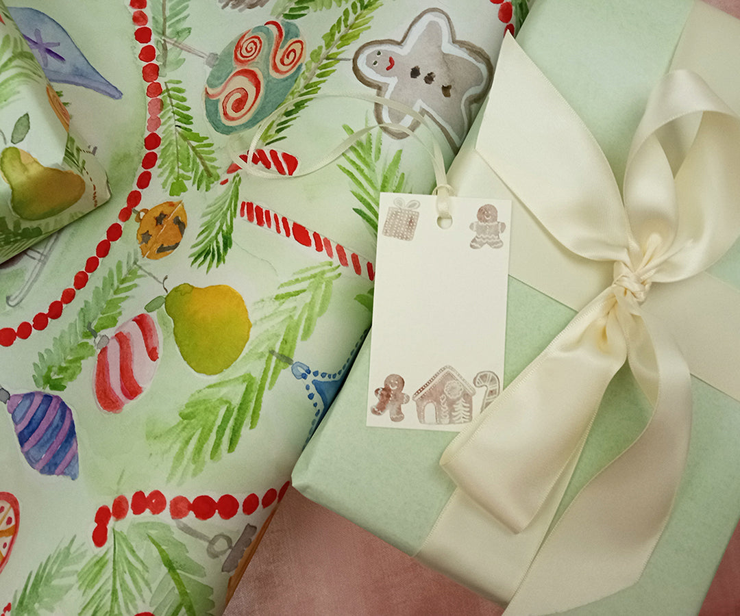 Merry Ornaments 2-Sided Gift Wrap