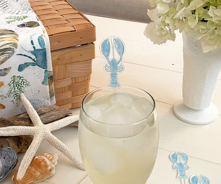 light blue lobster stir stick