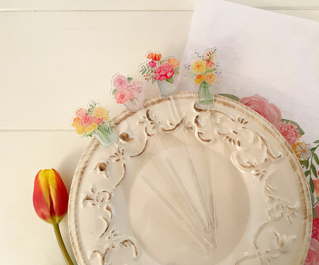 Beautiful Bouquets Acrylic Stir Sticks