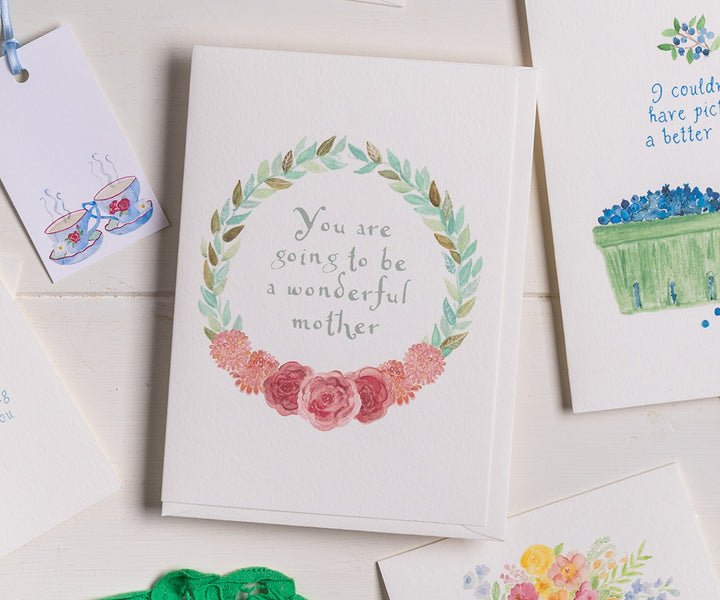 Floral Wreath Mom-to-be Mother's Day Card