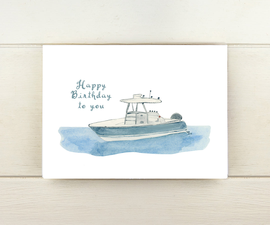 Motorboat Birthday Card