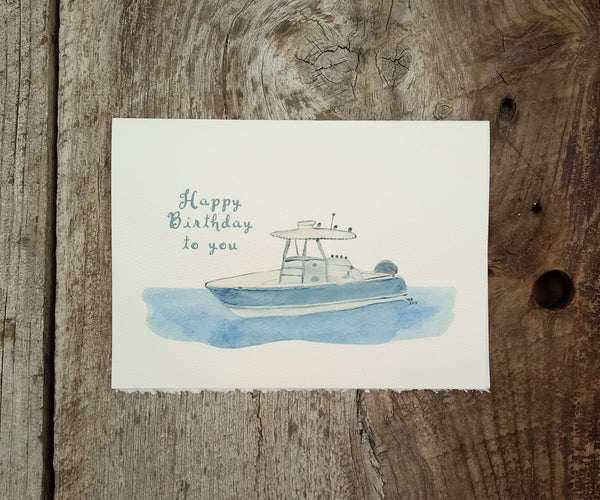 Motorboat birthday card