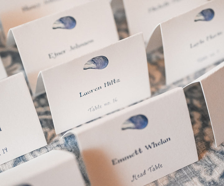 mussel shell place card photo by Molly Breton
