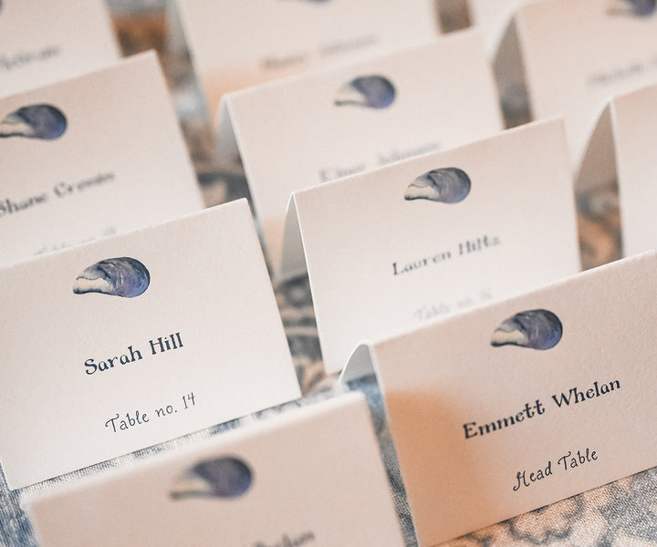 mussel shell place card photo by Molly Breton