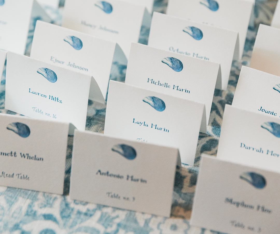 mussel shell place card photo by Molly Breton