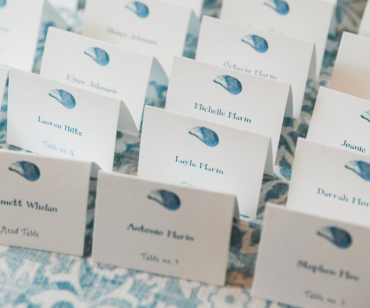 mussel shell place card photo by Molly Breton