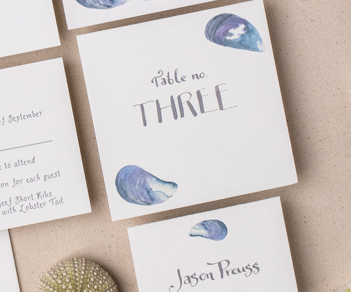 mussel shell table numbers
