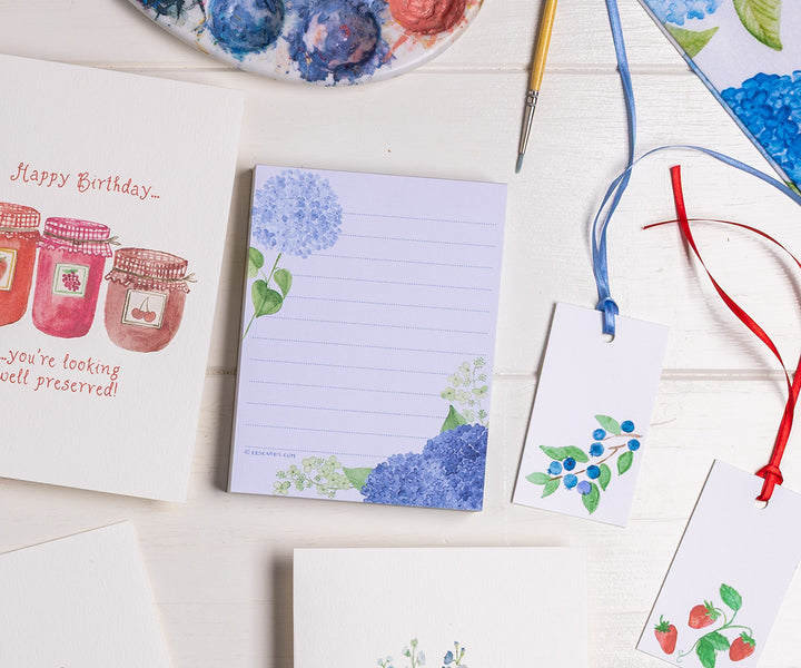 Blue Hydrangea Notepad