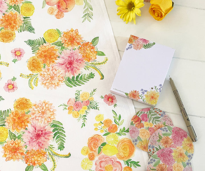 Elegant Bouquet Tea Towel