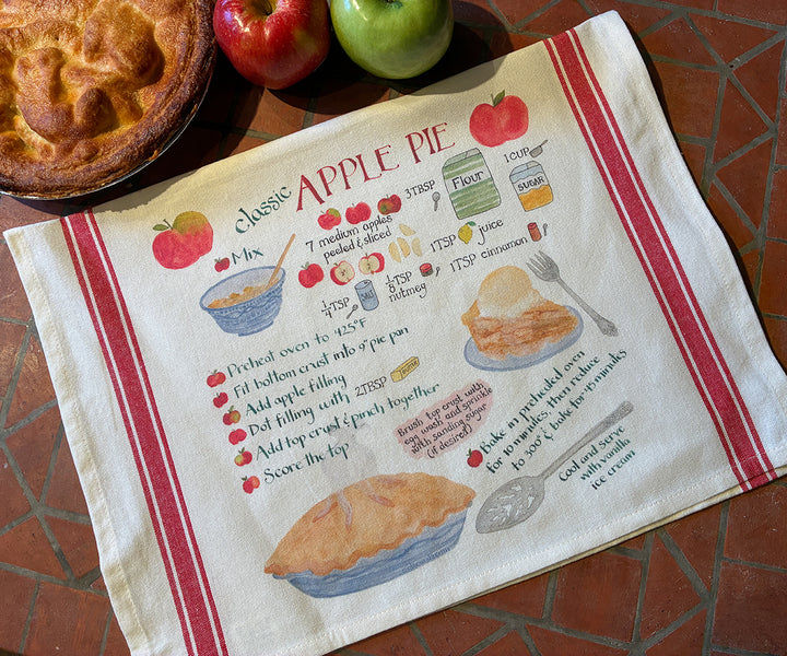 Apple Pie Recipe Tea Towel