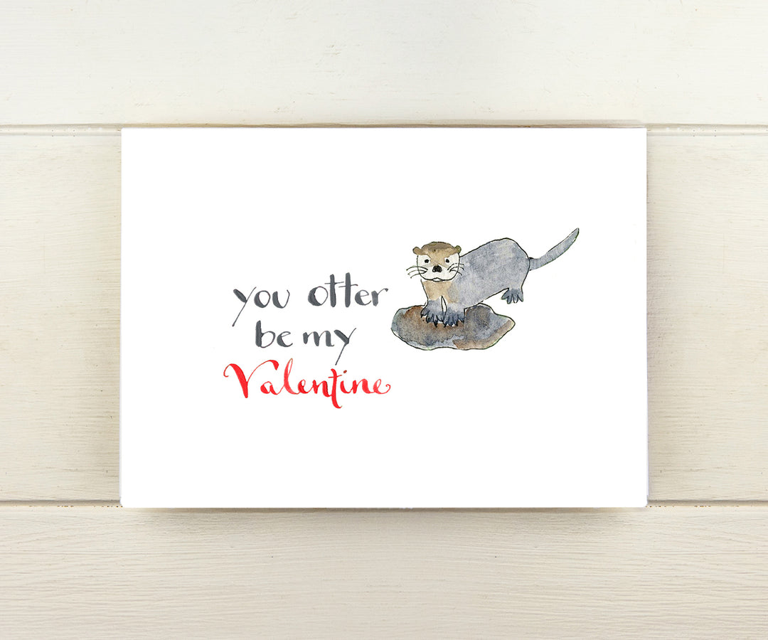 Otter Valentine Card