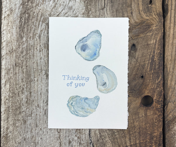 Oyster shell thinking of you card