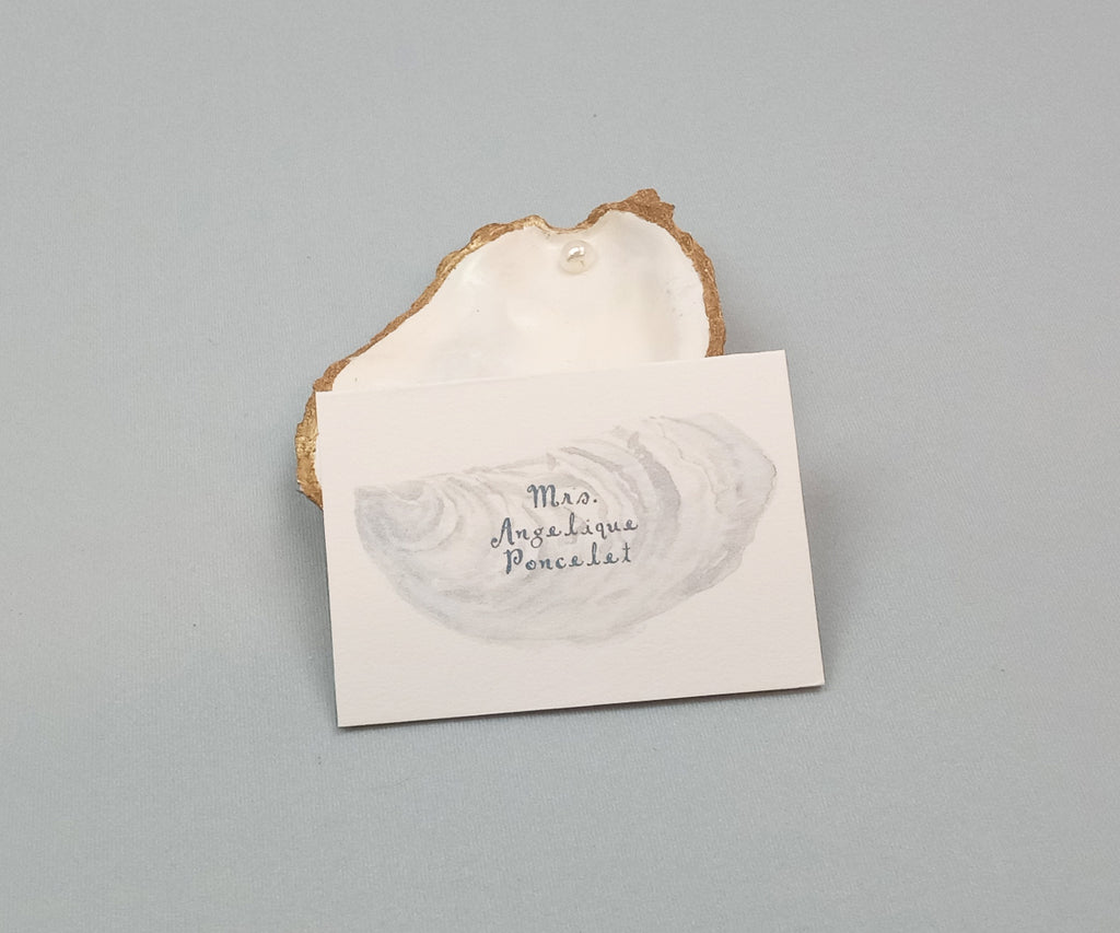 oyster shell place card
