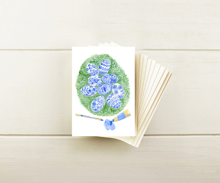 Painting Eggs Note Cards