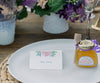 pale pink peony & blueberry place card by Kate Preftakes
