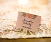 Pale pink peony and blueberry place card photo by Kelly Dillon