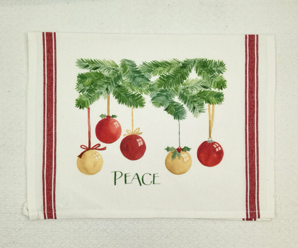 Peace ornaments tea towel