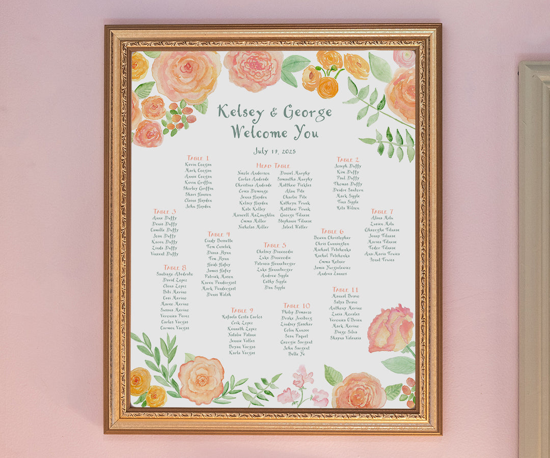 Peach Blossoms Seating Chart
