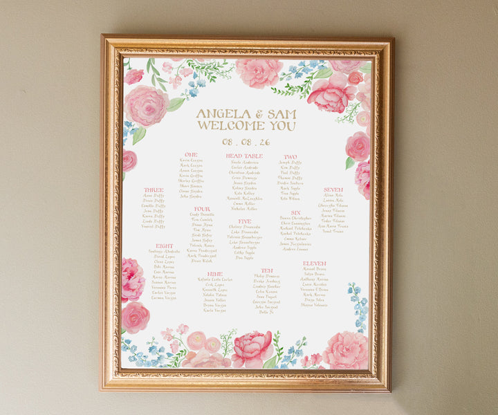 Peony Bouquet Seating Chart