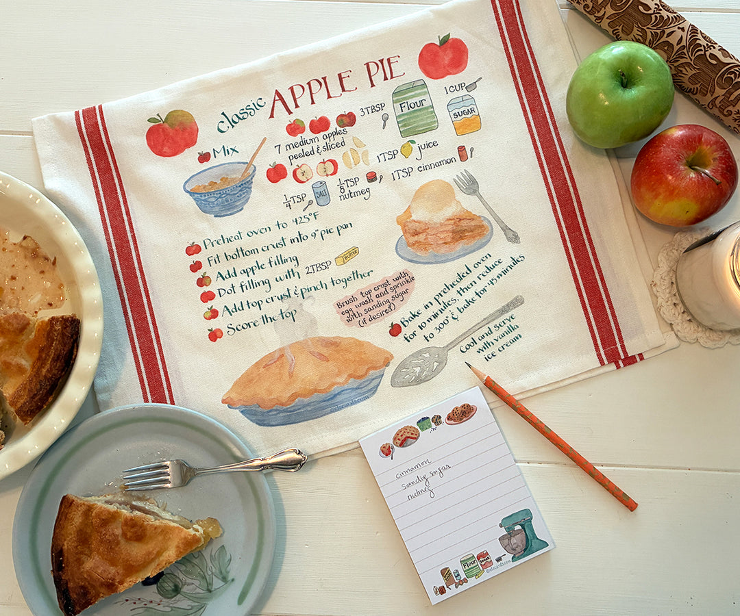 Apple Pie Recipe Tea Towel