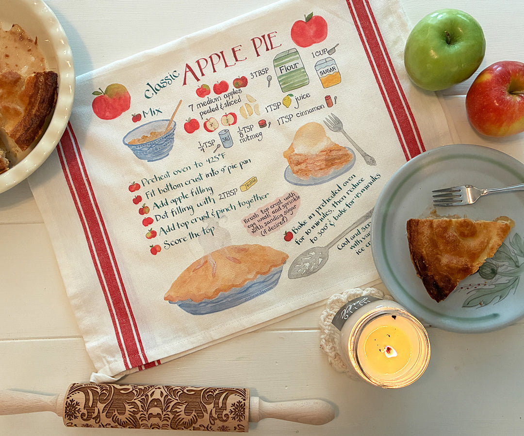 Apple Pie Recipe Tea Towel