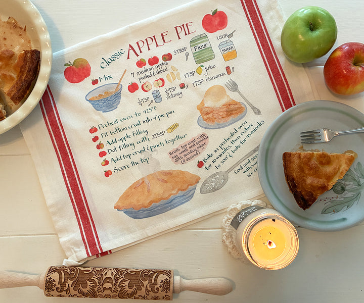 Apple Pie Recipe Tea Towel
