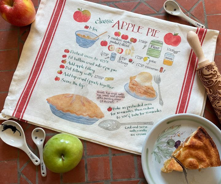 Apple pie recipe tea towel