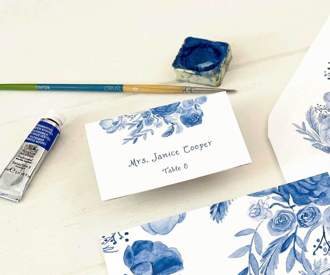 Floral Chinoiserie Place Card