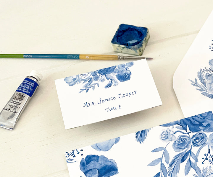 Floral Chinoiserie Place Card