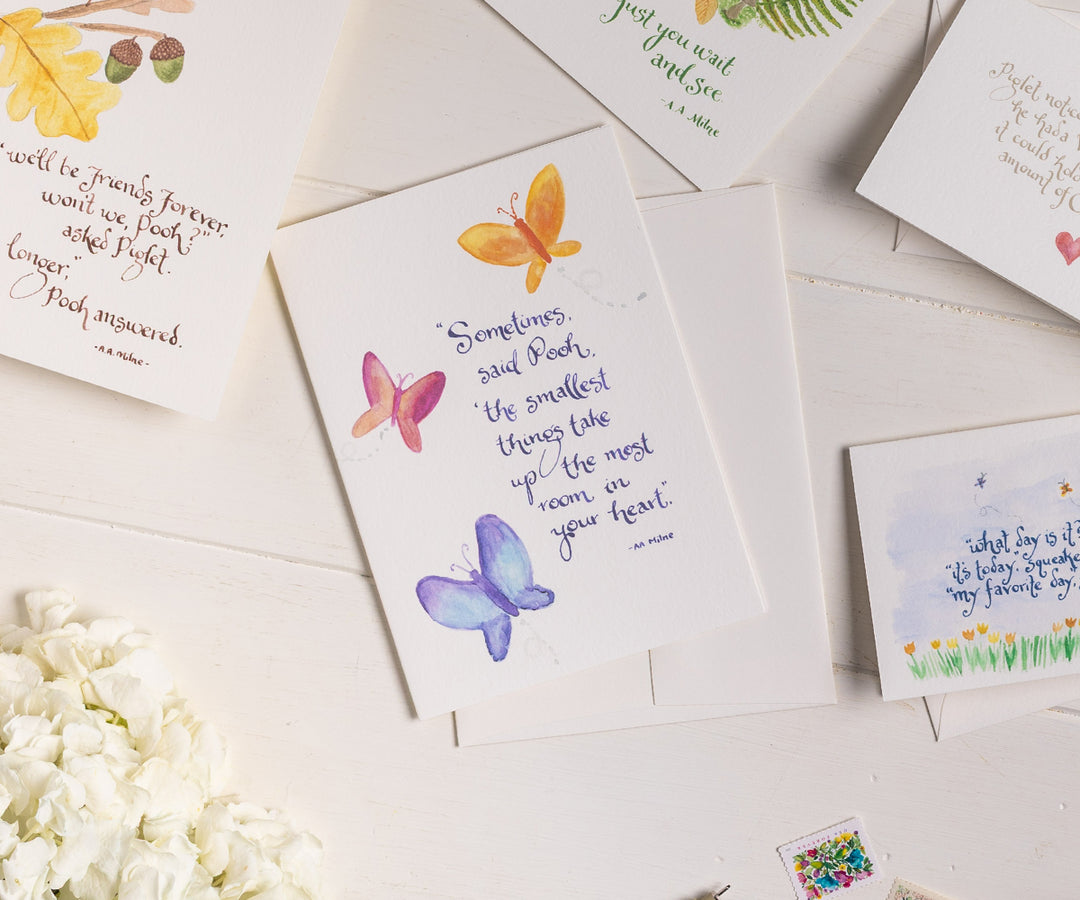 Smallest Things Pooh Quote Card