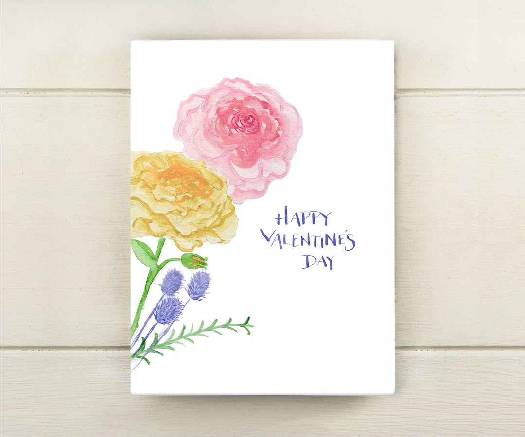 Pretty Flowers Valentine Card