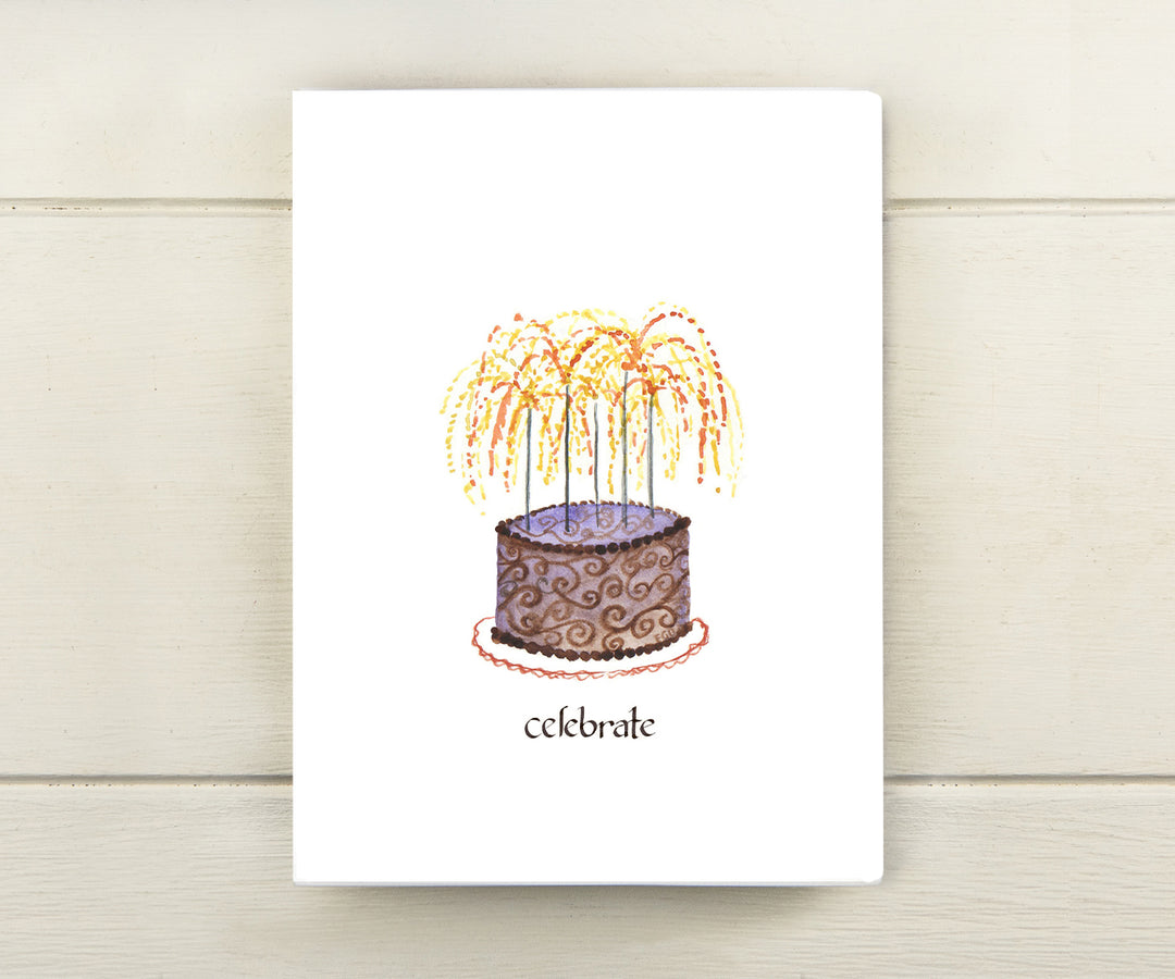 Purple Cake Sparkler Card