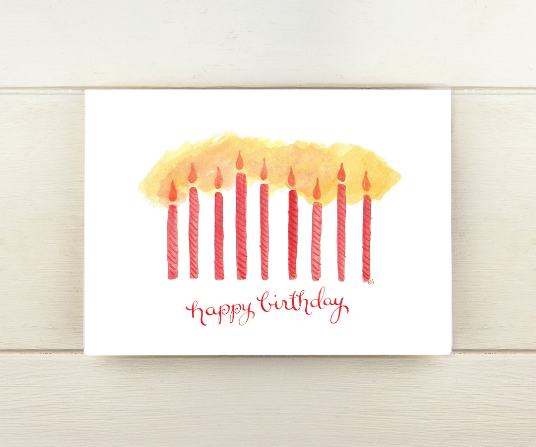 Red Candles Birthday Card