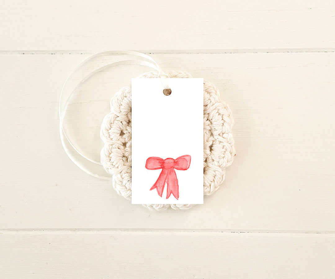 Red Bow Gift Tags