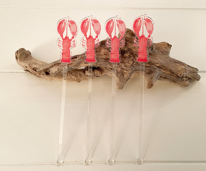Classic Red Lobster Acrylic Stir Sticks