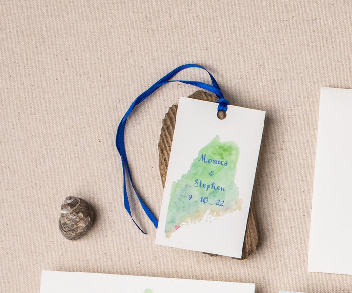 Maine Rocky Shore favor tag