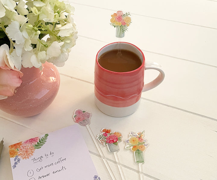 Rose Bouquet Acrylic Stir Sticks